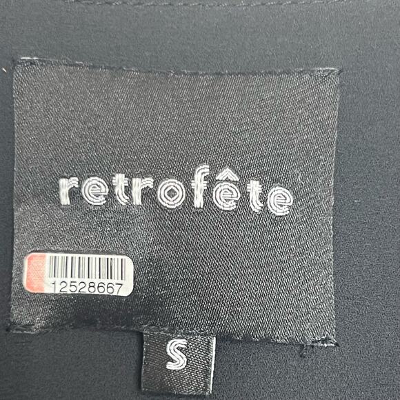 Retrofête Flora Sz Small Metallic Blue Wrap Dress Evening Cocktail High Low - Picture 13 of 15